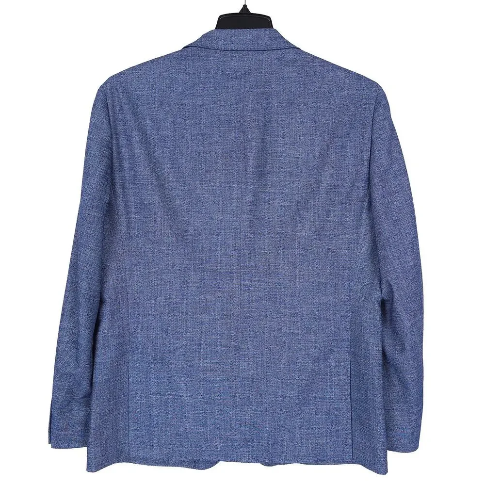 Calvin Klein Mens Slim Fit Sport Coat Blazer 44R Blue Solid Stretch NWOT